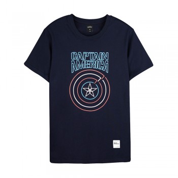 Avengers: Endgame Series Captain America Tee (Navy Blue, Size L)