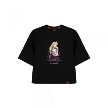 Disney Princess Series: Sleeping Beauty Women Tee (Black, Size L)