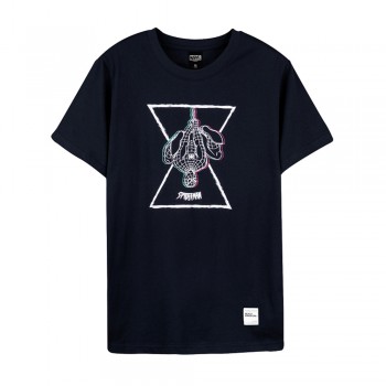 Spider-Man Series Vaporwave Tee (Navy Blue, Size L)