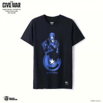 Marvel Captain America: Civil War Tee Captain America - Black, Size S (APL-CA3-029)