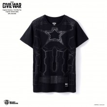 Marvel Captain America: Civil War Tee Captain Uniform - Black, Size M (APL-CA3-002)