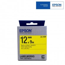 Epson LK-4YBP LabelWorks Tape - 12mm Black on Yellow Tape (Item no: EPS LK-4YBP)