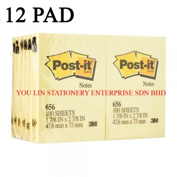 3M 656 (2" X 3") Post It Notes-Yellow