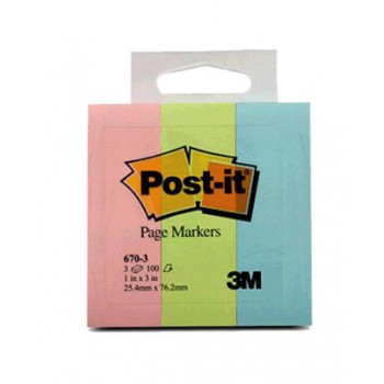 3M 670-3 1" X 3" 100's 3 Pad Page Markers