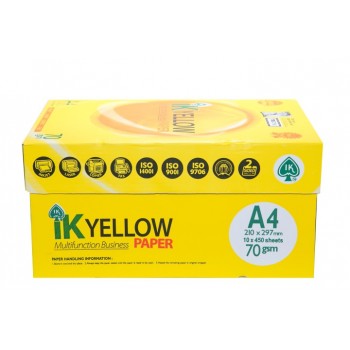 IK Yellow A4 Paper 70GSM-450 Sheets (Carton 10ream)