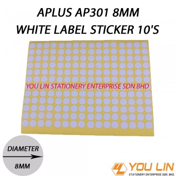 APLUS AP301 8MM White Label Sticker