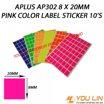 APLUS AP302 8 X 20MM Pink Color Label Sticker