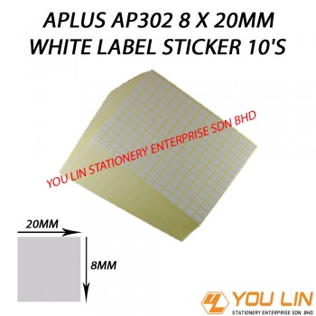 APLUS AP302 8 X 20MM White Label Sticker