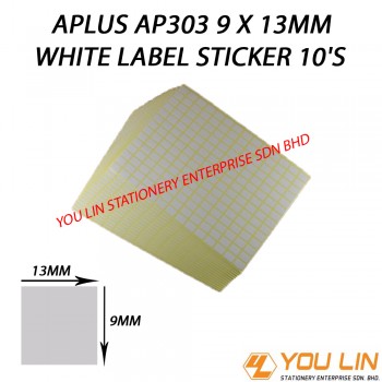 APLUS AP303 9 X 13MM White Label Sticker