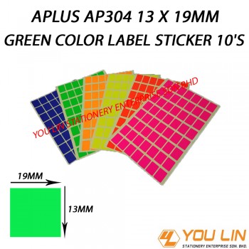 APLUS AP304 13 X 19MM Green Color Label Sticker
