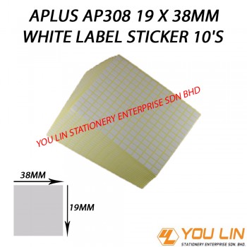APLUS AP308 19 X 38MM White Label Sticker