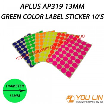 APLUS AP319 13MM Green Color Label Sticker