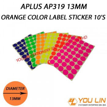 APLUS AP319 13MM Orange Color Label Sticker