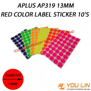 APLUS AP319 13MM Red Color Label Sticker