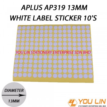 APLUS AP319 13MM White Label Sticker
