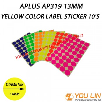 APLUS AP319 13MM Yellow Color Label Sticker