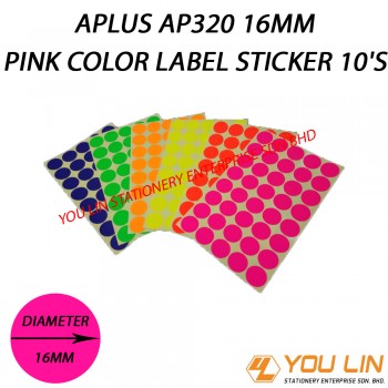 APLUS AP320 16MM Pink Color Label Sticker