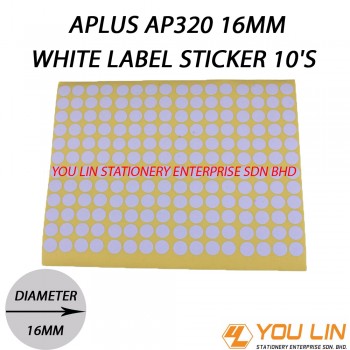 APLUS AP320 16MM White Label Sticker