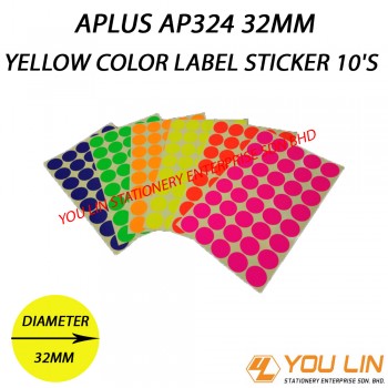 APLUS AP324 32MM Yellow Color Label Sticker