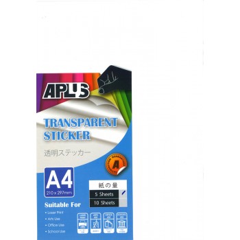 APLUS A4 Transparent Sticker 5's