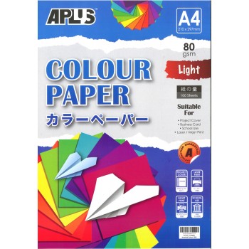 APLUS CP4801 A4 100's Assorted Light Colour Paper