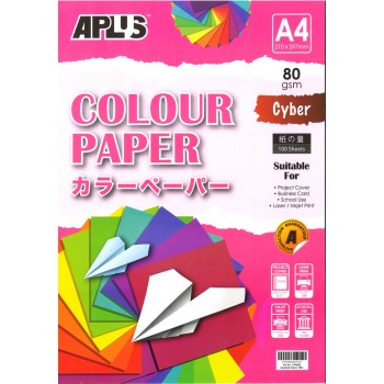 APLUS CP4803 A4 100's Assorted Cyber Colour Paper