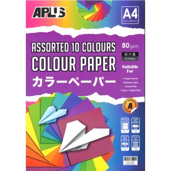 APLUS CP4905 A4 50's Assorted Dark & Cyber Colour Paper