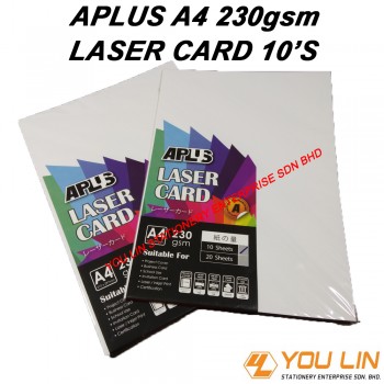 APLUS A4 230gsm Laser Card 10's-White (01) 