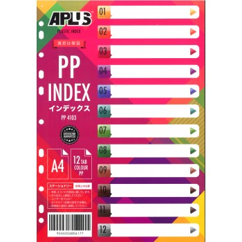 APLUS PP-4103 PP Index Divider 12 Colour