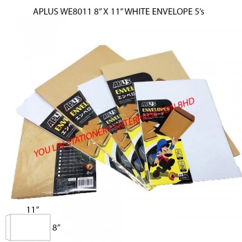APLUS WE8011 8" X 11" White Envelope 5's