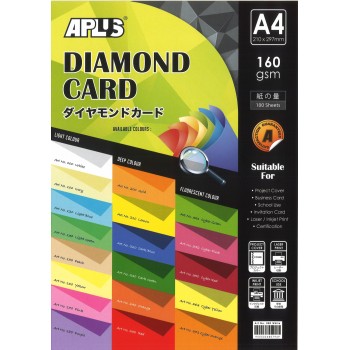 APLUS A4 160gm Diamond Card 100pcs - White 