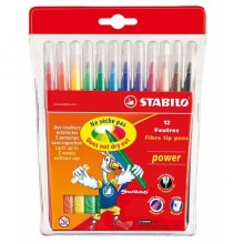 Stabilo 280/12-01 Power Fibre Tip Pen 12 Colours (Colour Pen)