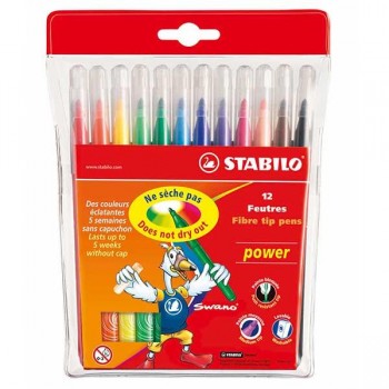 Stabilo 280/12-01 Power Fibre Tip Pen 12 Colours (Colour Pen)