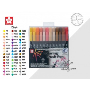 Koi Colouring Brush Pen Set (48 Colour)