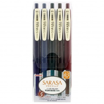 Zebra Sarasa Clip 0.5mm Pen - Vintage Colour 5's