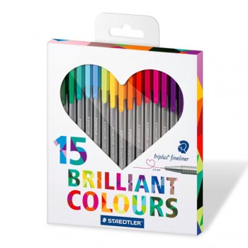 Staedtler 334 Triplus Fineliner Set 15 Colors (Heart Edition) (colour pen)