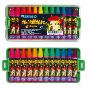 Buncho 12 Colour Fluorescent Crayon
