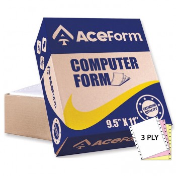 Computer Form 9.5" X 11" 3PLY NCR (W/P/Y) 300 Fans