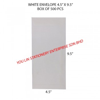 White Envelope 4.5" X 9.5" (500 PCS)