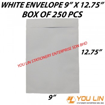 White Envelope 9" X 12.75" (250 PCS)