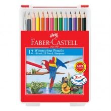 Faber Castell Watercolour Pencil 12L In Clear Box #114562