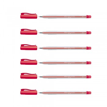 Faber Castell NX23 0.7mm Ball Pen-Red (Half Dozen)