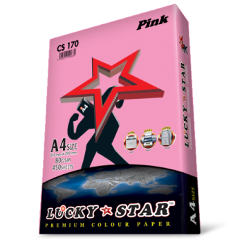 Luckystar CS170 A4 80GSM 450'S Colour Paper-Pink