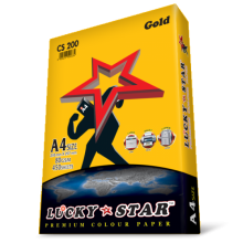 Luckystar CS200 A4 80GSM 450'S Colour Paper-Gold