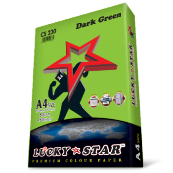 Luckystar CS230 A4 80GSM 450'S Colour Paper-Dark Green