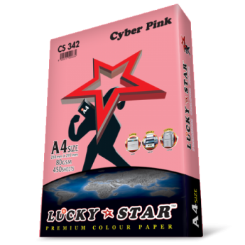 Luckystar CS342 A4 80GSM 450'S Colour Paper-Cyber Pink