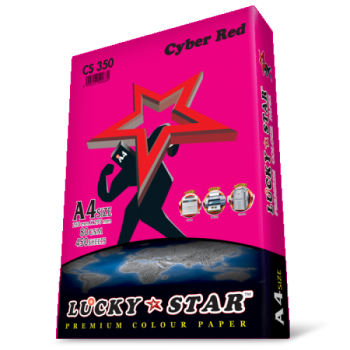 Luckystar CS350 A4 80GSM 450'S Colour Paper-Cyber Red