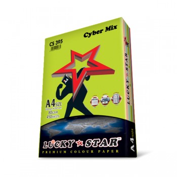 Luckystar CS395 A4 80GSM 450'S Colour Paper-Cyber Mix