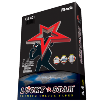 Luckystar CS401 A4 80GSM 450'S Colour Paper-Black