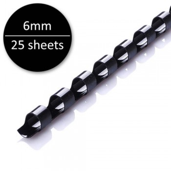 Comb Binding Plastic — A4, 6mm, 25sheets (BOX)